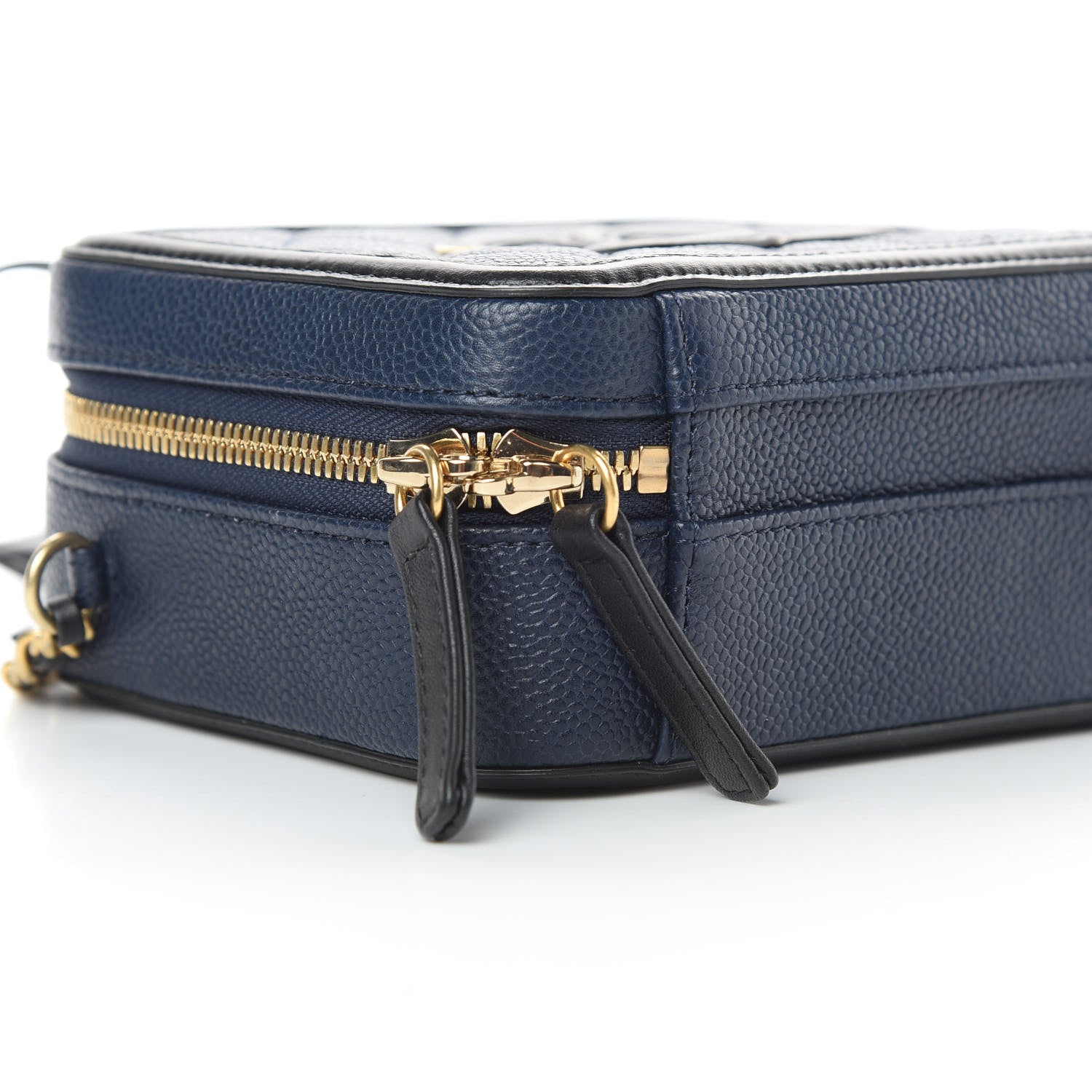 Chanel Caviar Quilted Small CC Filigree Vanity Case Navy Black 9 of 12