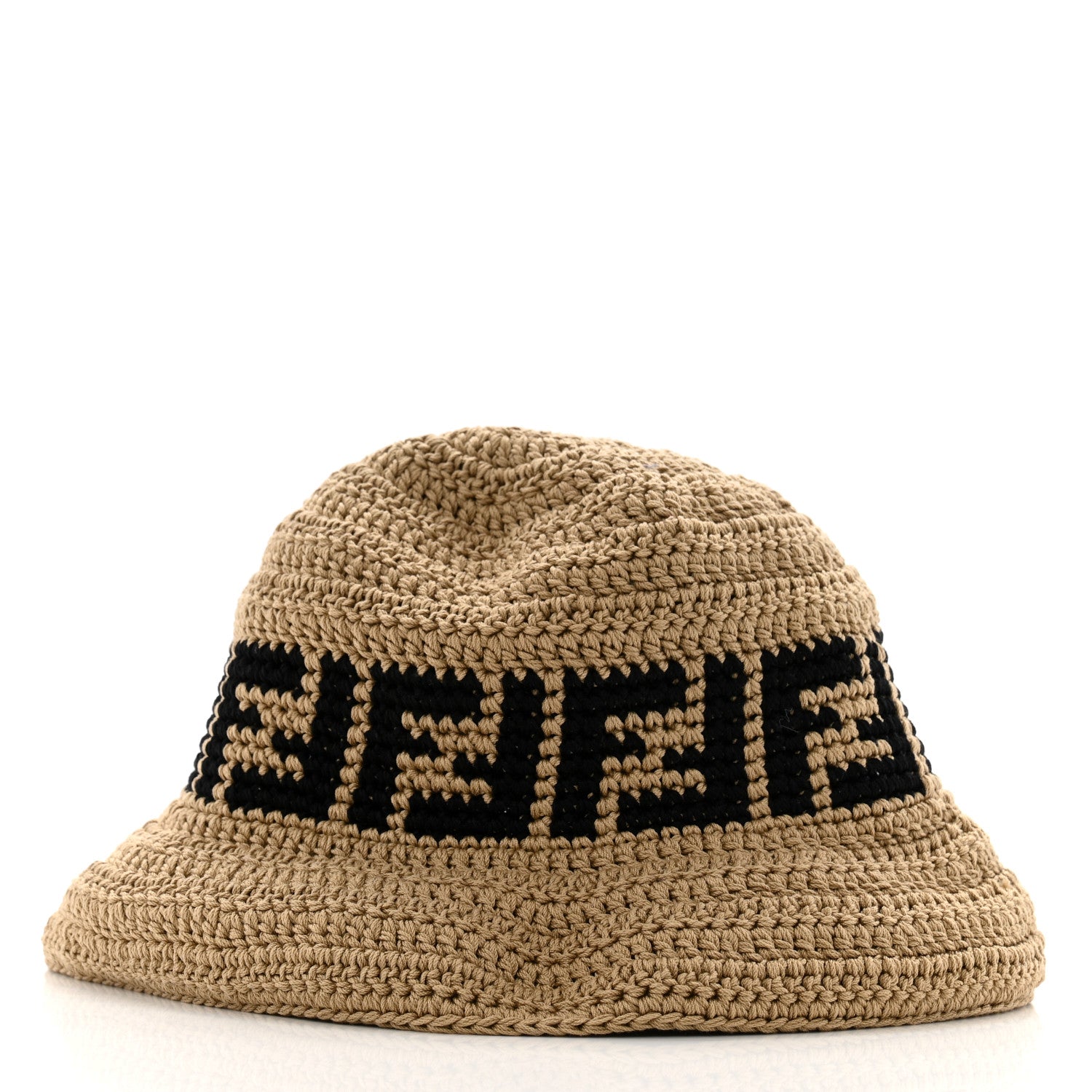 Fendi Cotton FF Woven Bucket Hat S Naturale Black 4 of 8