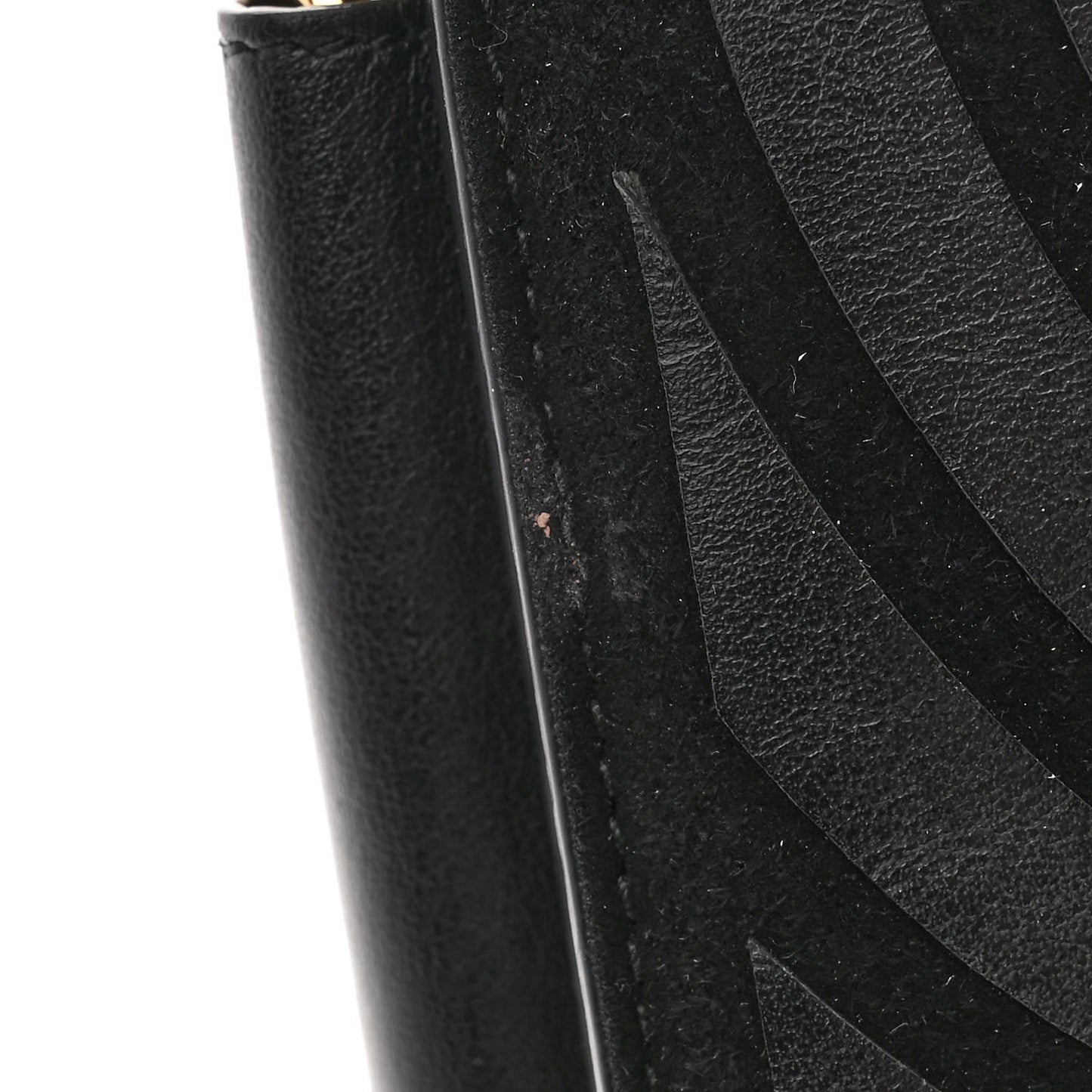 Calfskin Suede Vara Bow Chain Flap Crossbody Black