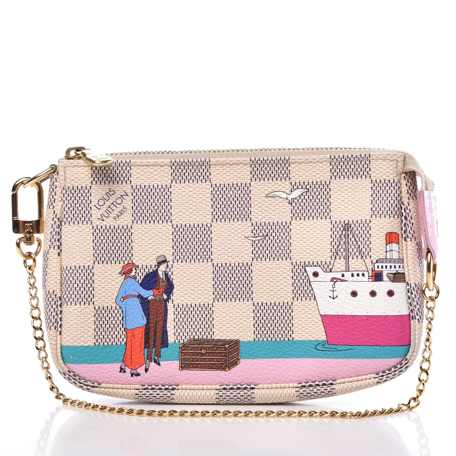 Louis Vuitton Damier Azur 2016 Christmas Animation Mini Pochette Accessories 1 of 8