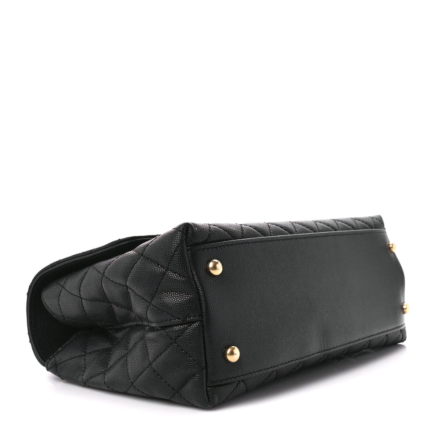 Caviar Quilted Small Coco Chain Handle Flap Black