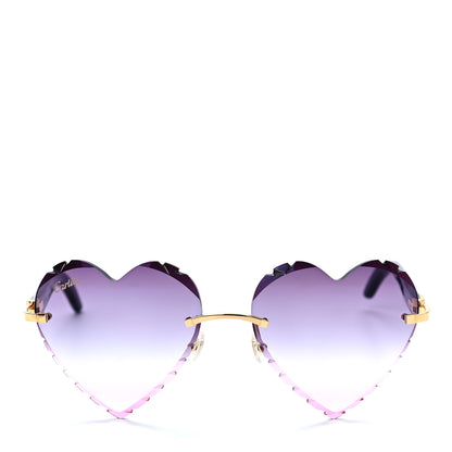 Cartier Metal Horn Rimless Heart Sunglasses CT0046S Purple 2 of 8