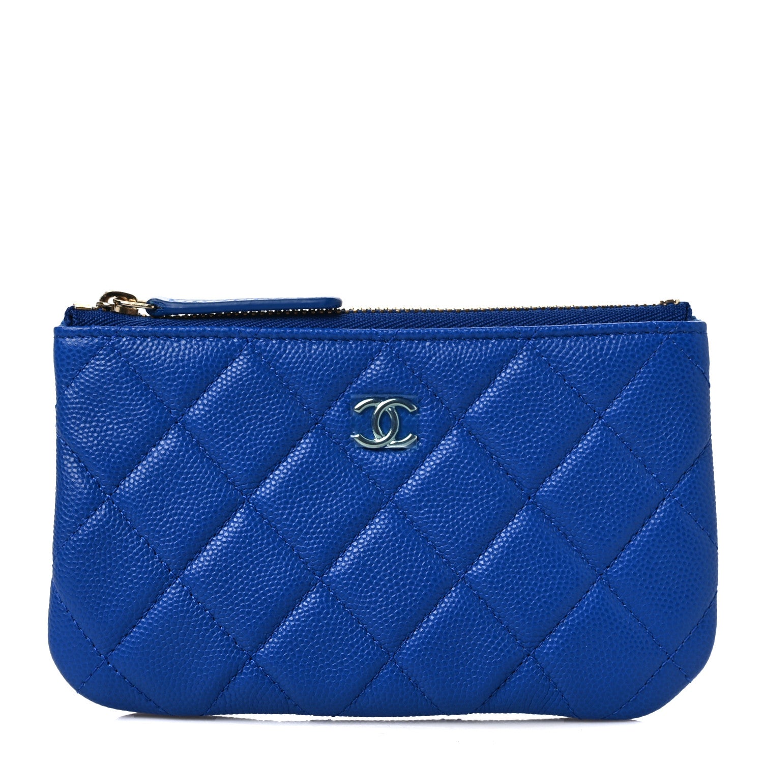 Chanel Caviar Quilted Small Cosmetic Case Blue 1 of 7