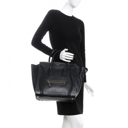 Celine Smooth Calfskin Mini Luggage Black 2 of 14