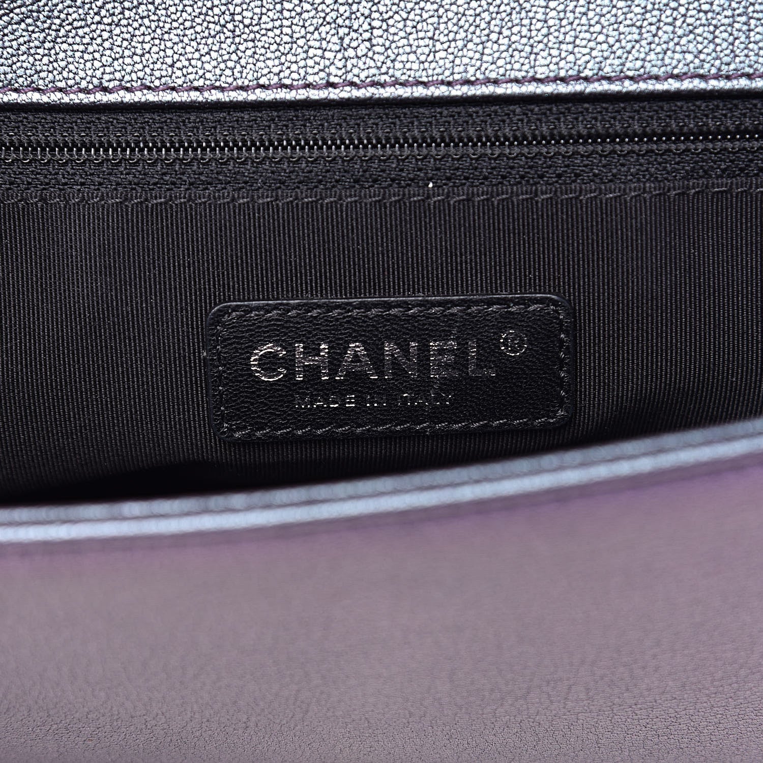 Chanel Iridescent Goatskin Quilted New Medium Boy Flap Purple 6 of 11