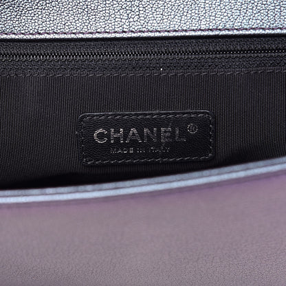 Chanel Iridescent Goatskin Quilted New Medium Boy Flap Purple 6 of 11