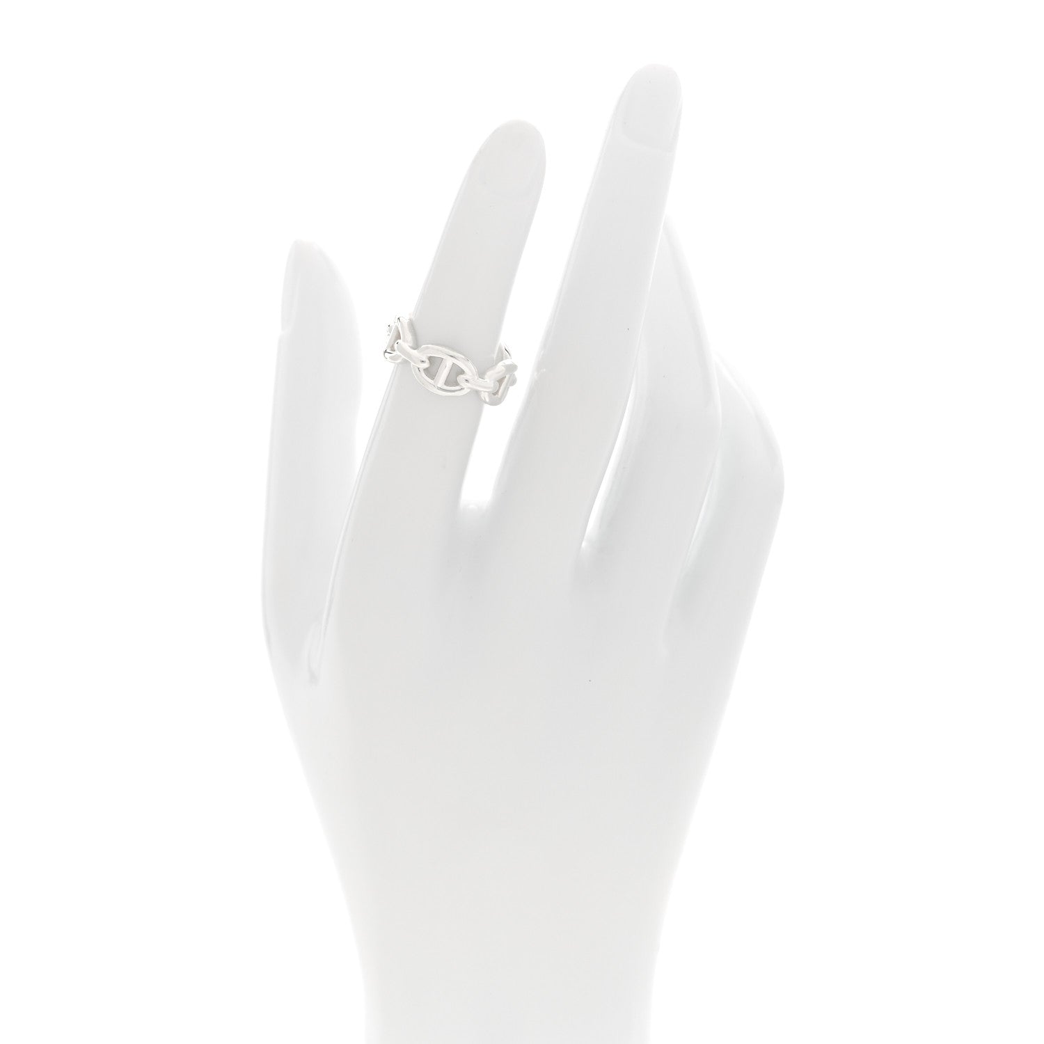Hermes Sterling Silver PM Chaine d'Ancre Enchainee Band Ring 49 5 2 of 5