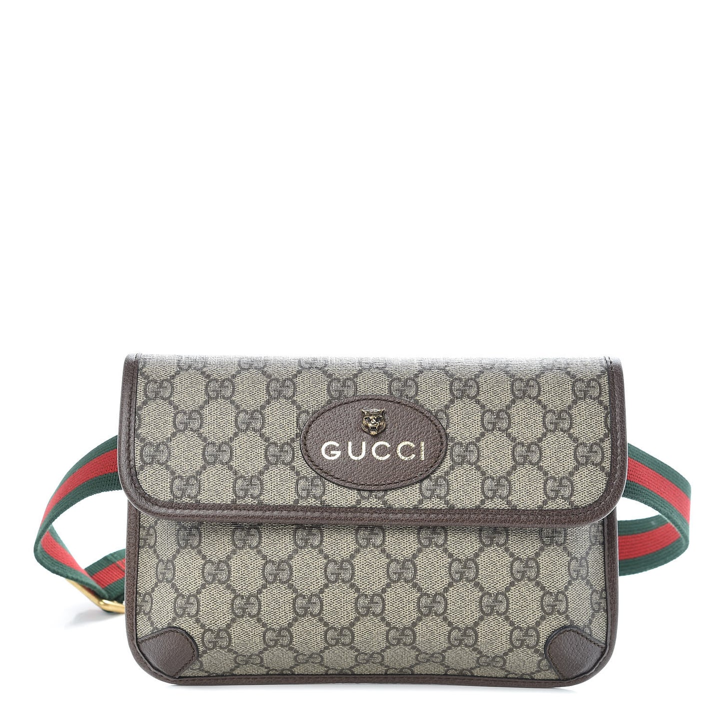 GG Supreme Monogram Neo Vintage Web Belt Bag Brown