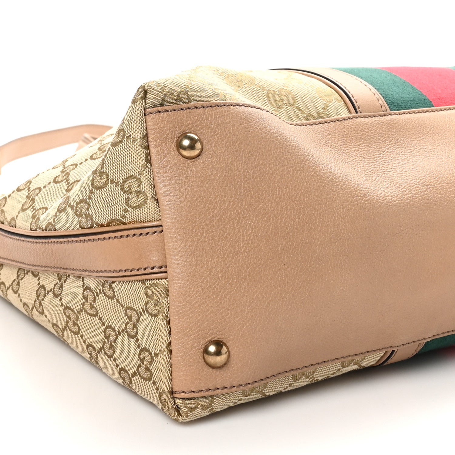 Gucci Monogram Web Medium Rania Top Handle Bag Khaki 9 of 10