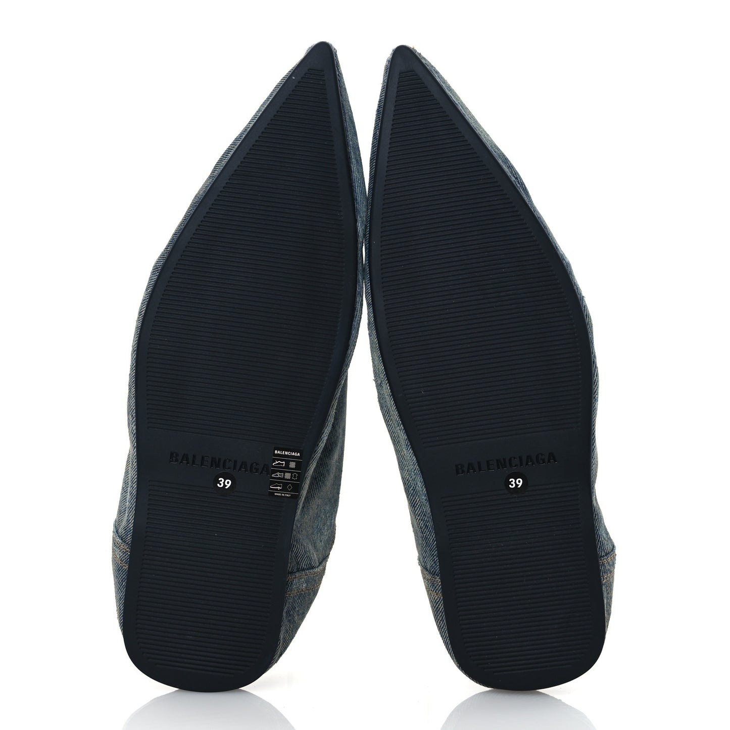 Calfskin Denim Babouche Mules 39
