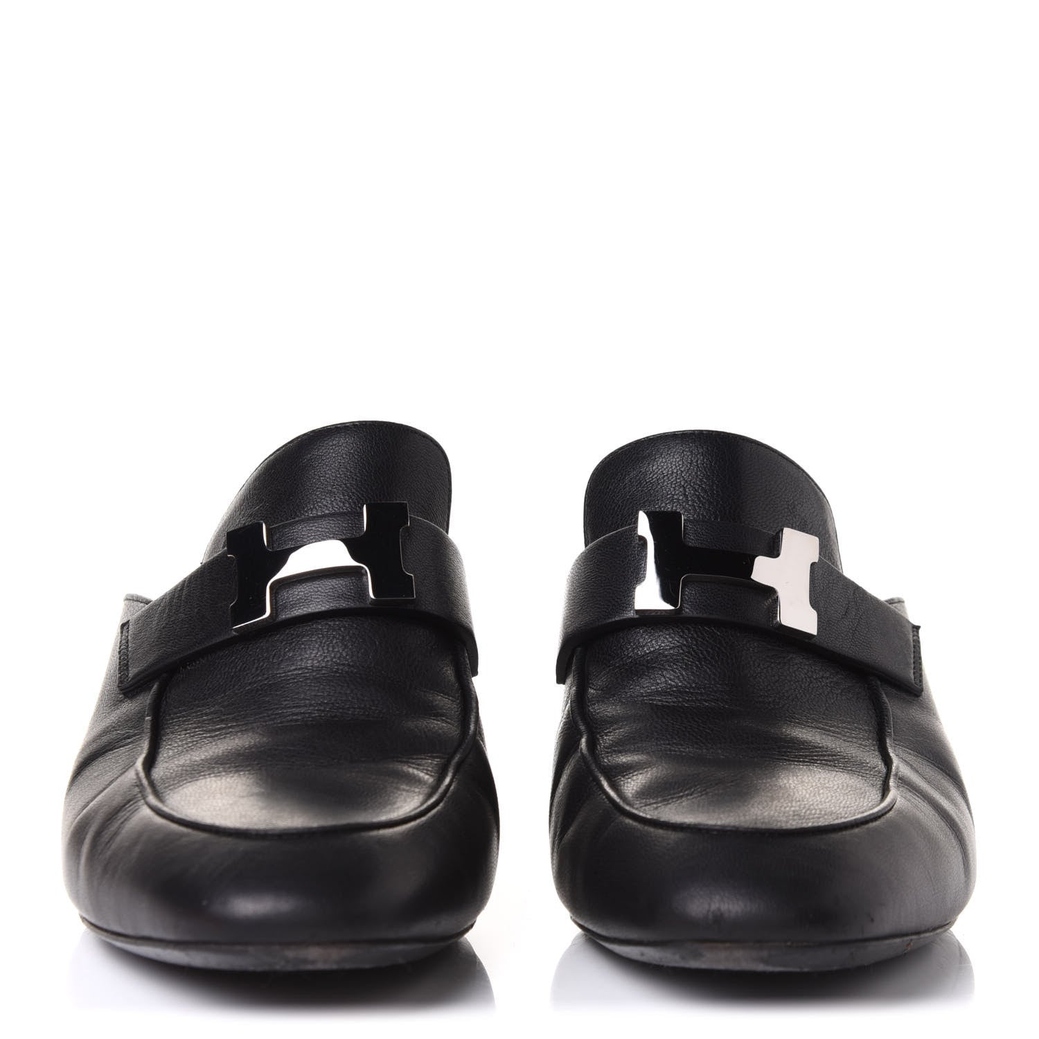 Hermes Goatskin Paradis Mules 37 Black 2 of 10