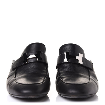 Hermes Goatskin Paradis Mules 37 Black 2 of 10