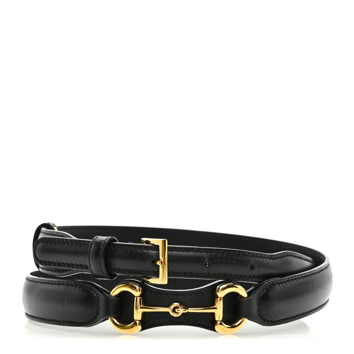 Efesto Leather Womens Horsebit 15/23mm Belt 100 40 Black