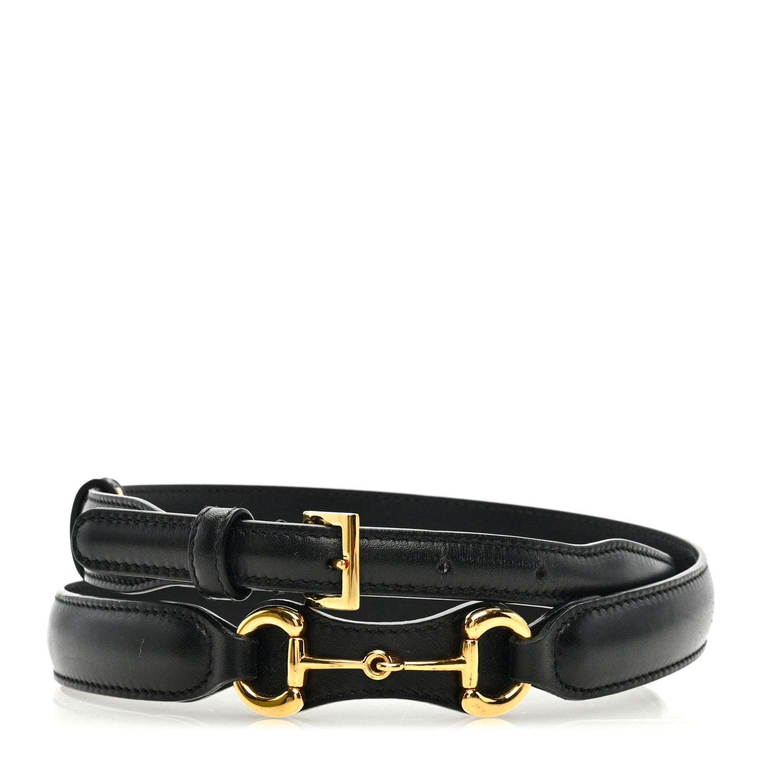 Gucci Efesto Leather Womens Horsebit 15/23mm Belt 100 40 Black 1 of 4