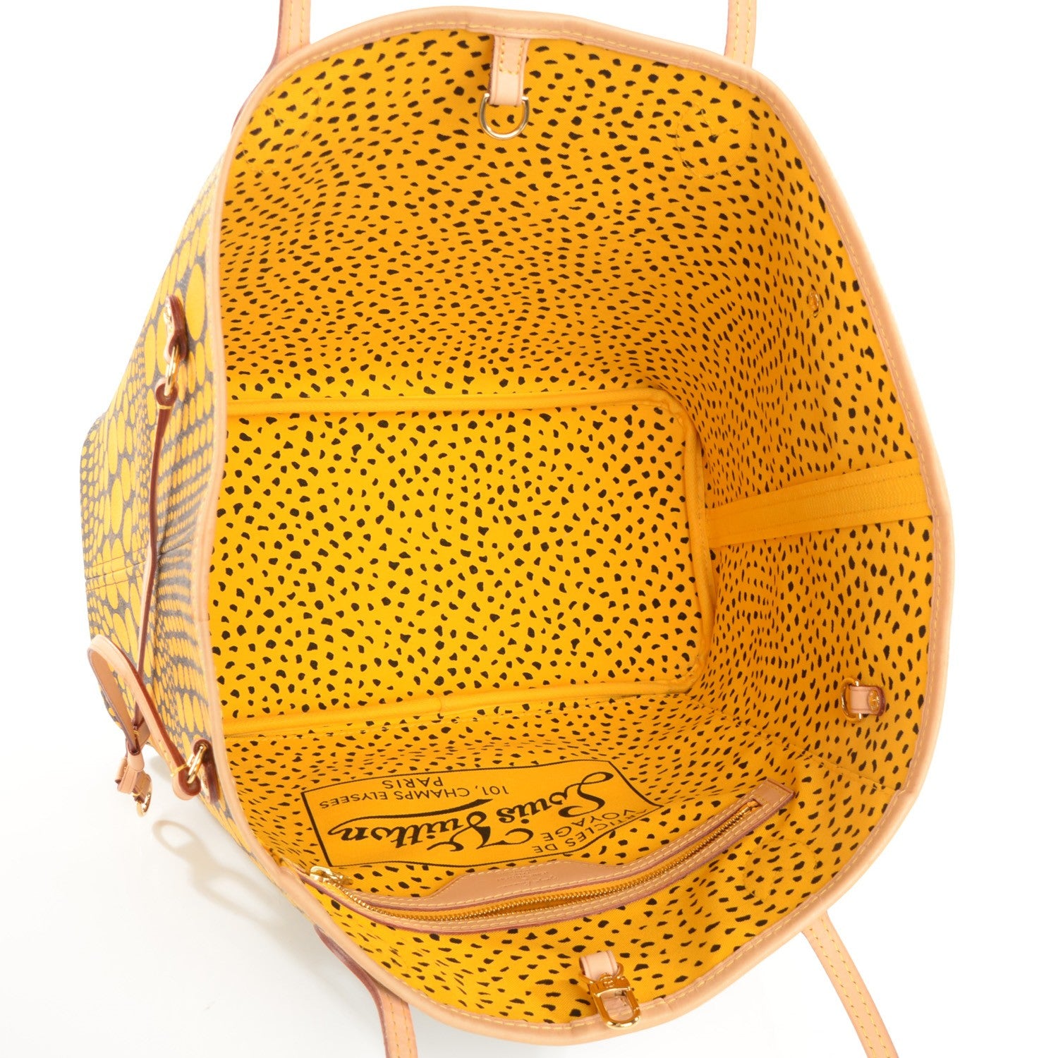 Louis Vuitton Monogram Kusama Waves Neverfull MM Yellow 5 of 7