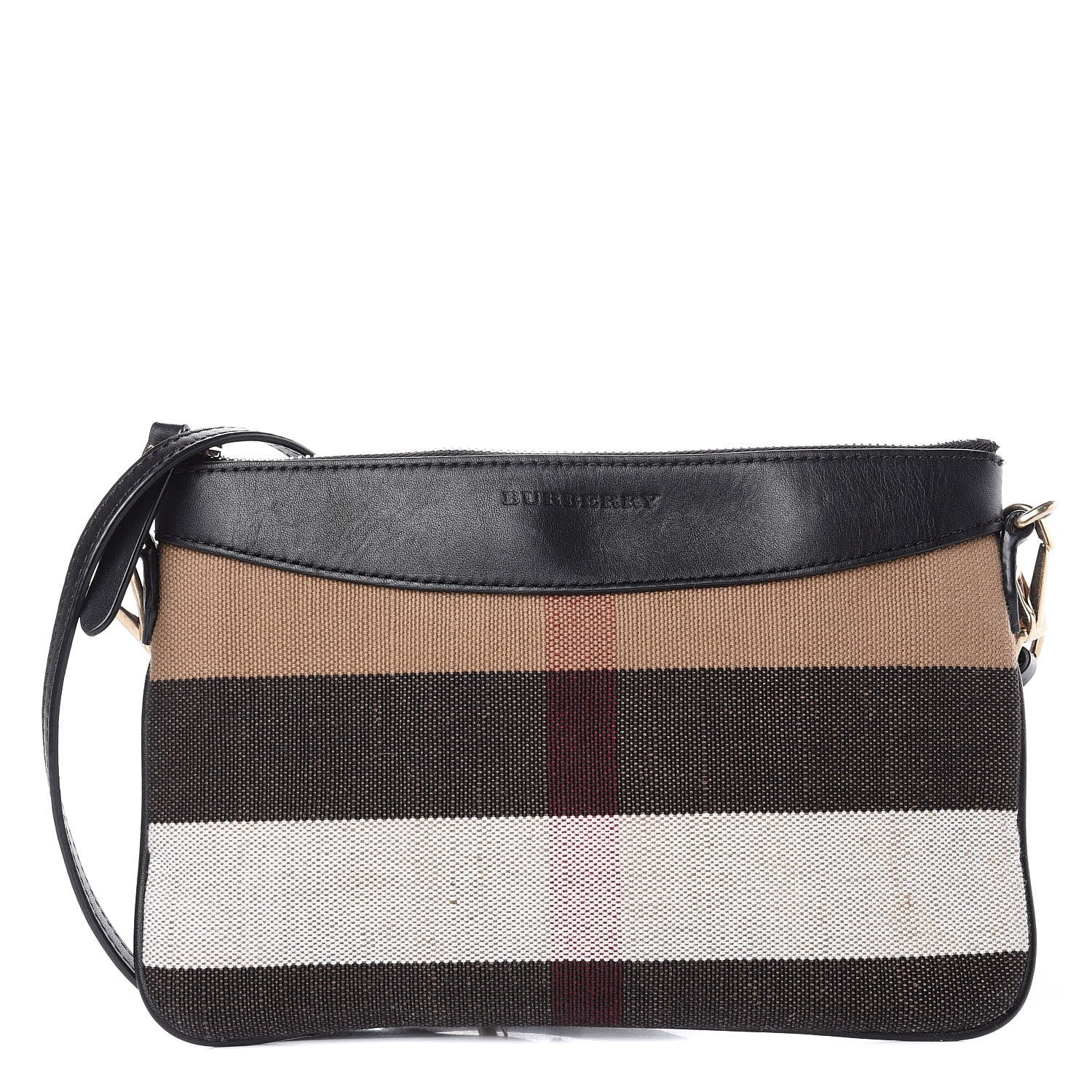 Burberry Mega Check Peyton Crossbody Clutch Bag Black 1 of 14