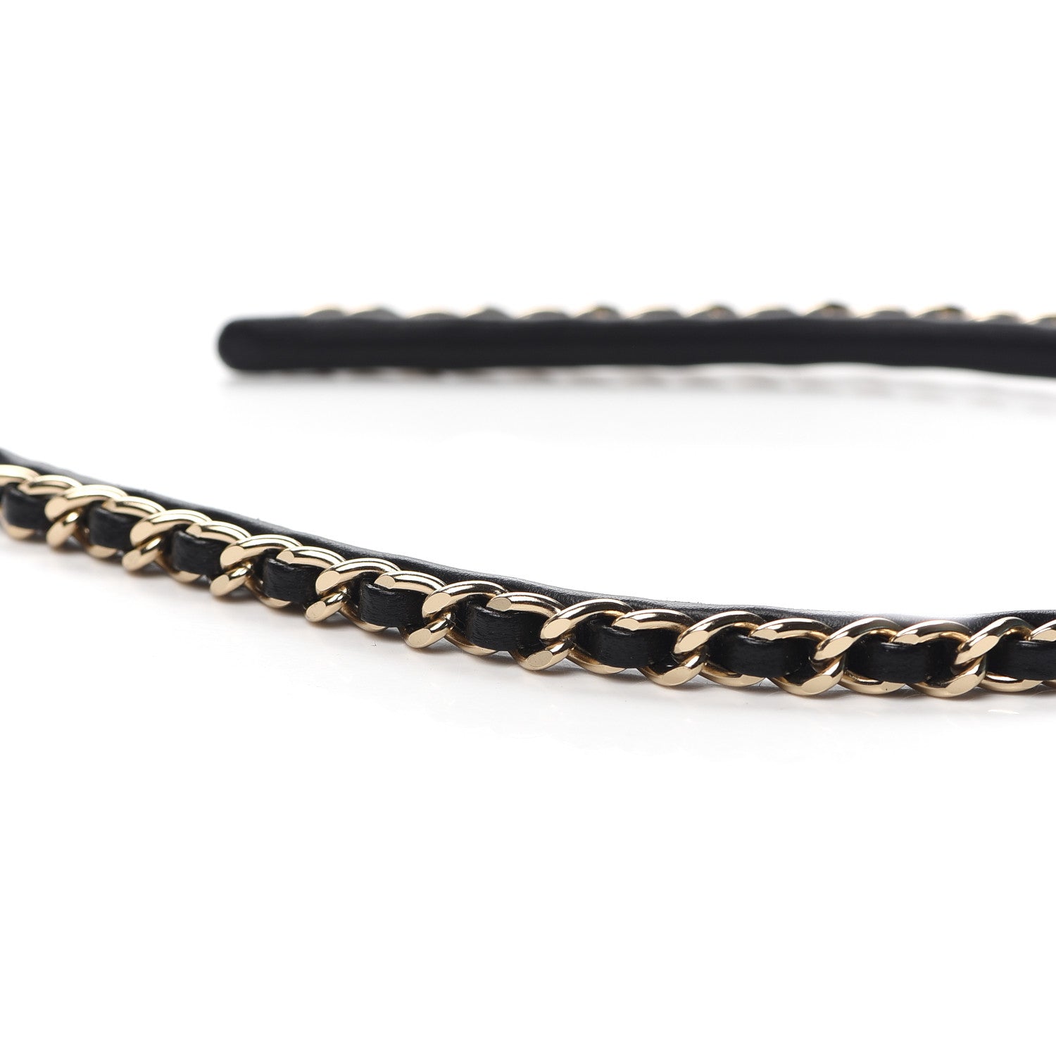 Chanel Metal Lambskin CC Turnlock Chain Headband Gold Black 4 of 6
