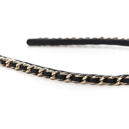 Chanel Metal Lambskin CC Turnlock Chain Headband Gold Black 4 of 6