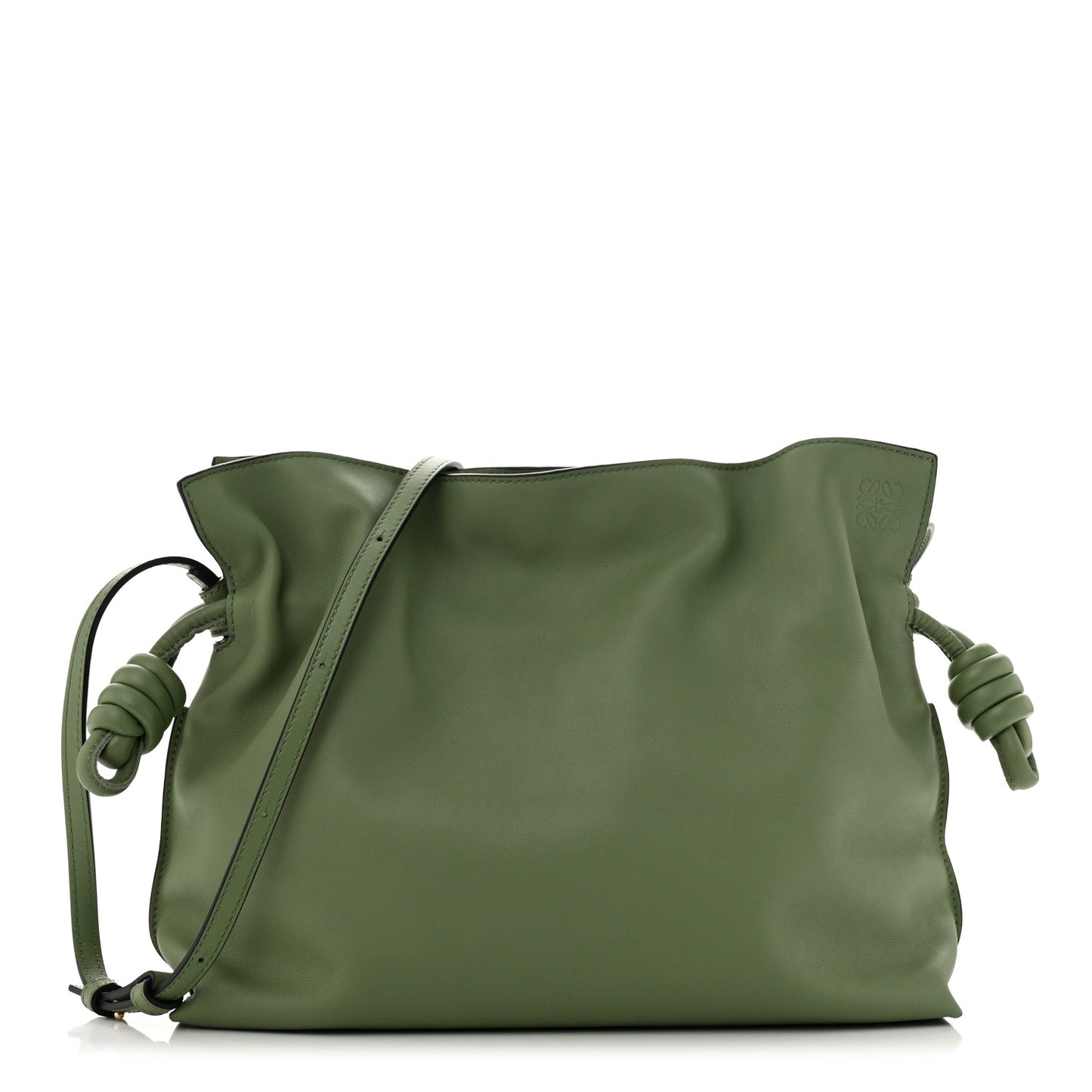 Calfskin Small Flamenco Knot Bag Avocado Green