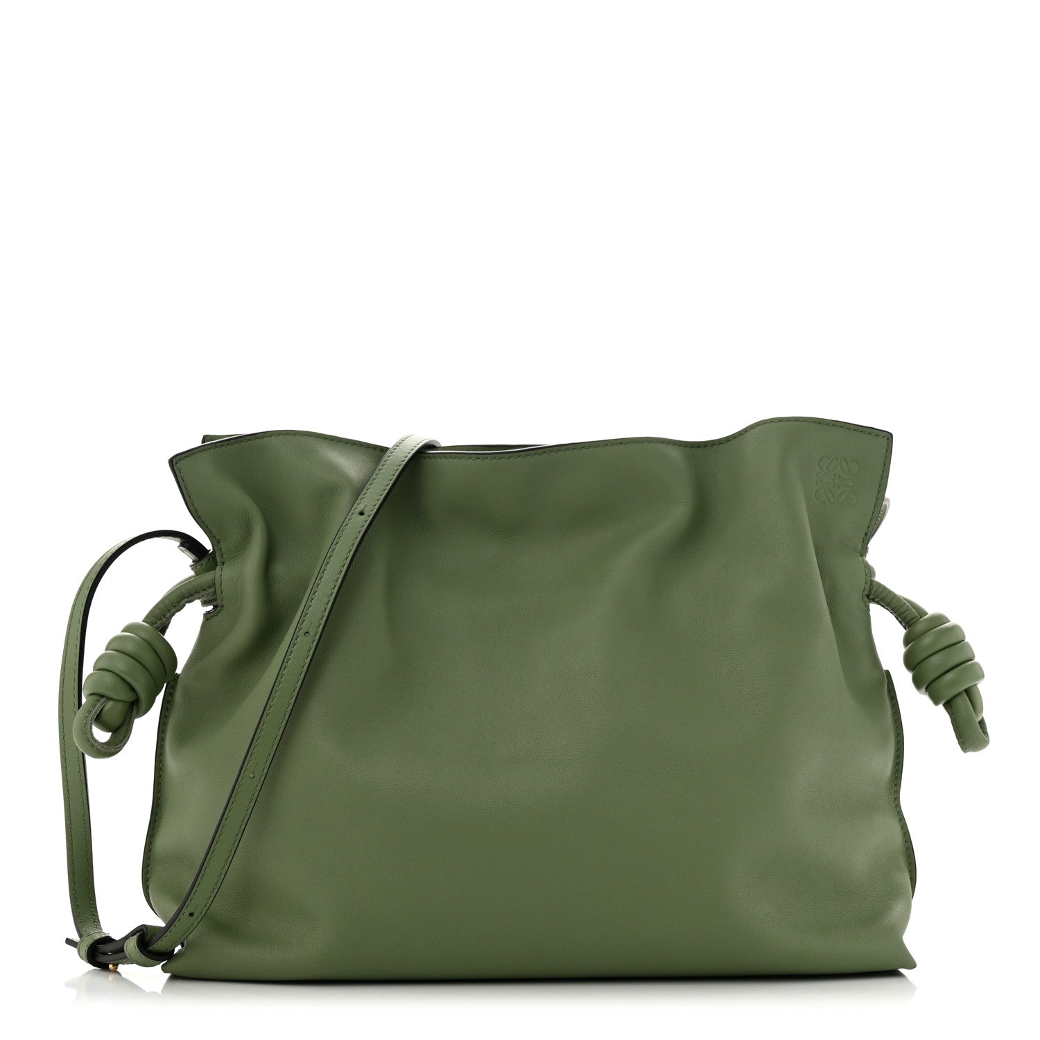 Loewe Calfskin Small Flamenco Knot Bag Avocado Green 1 of 11