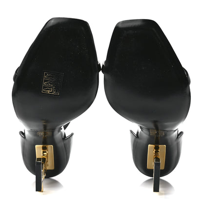 Saint Laurent Patent Calfskin Opyum 110 Sandals 38.5 Black Gold 5 of 8