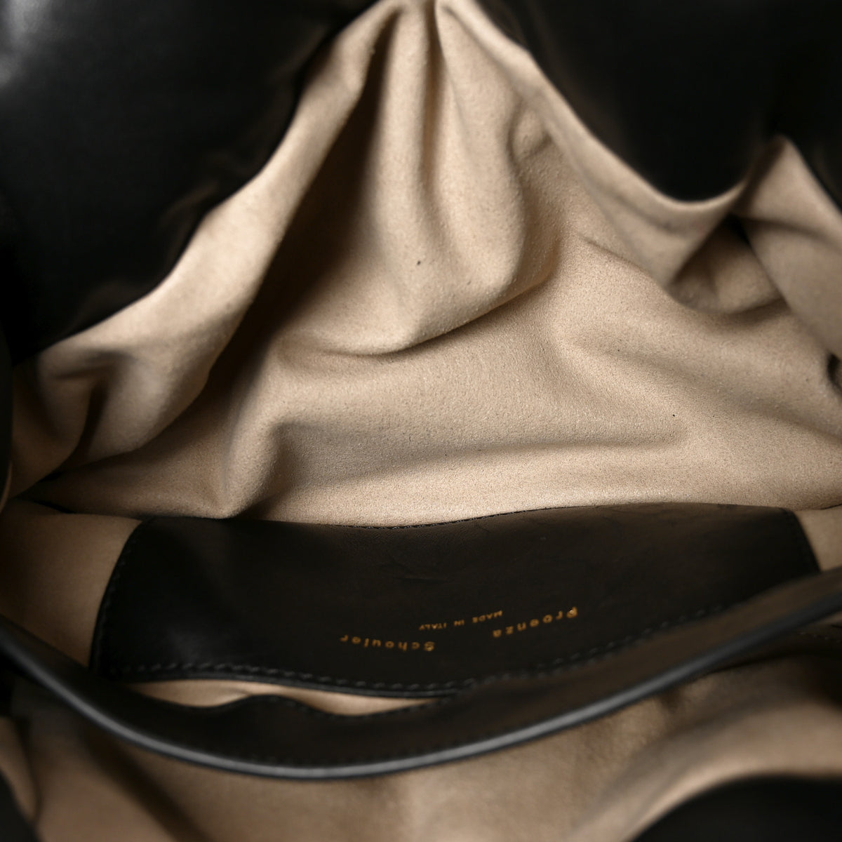 Lambskin Puffy Tobo Chain Shoulder Bag Black
