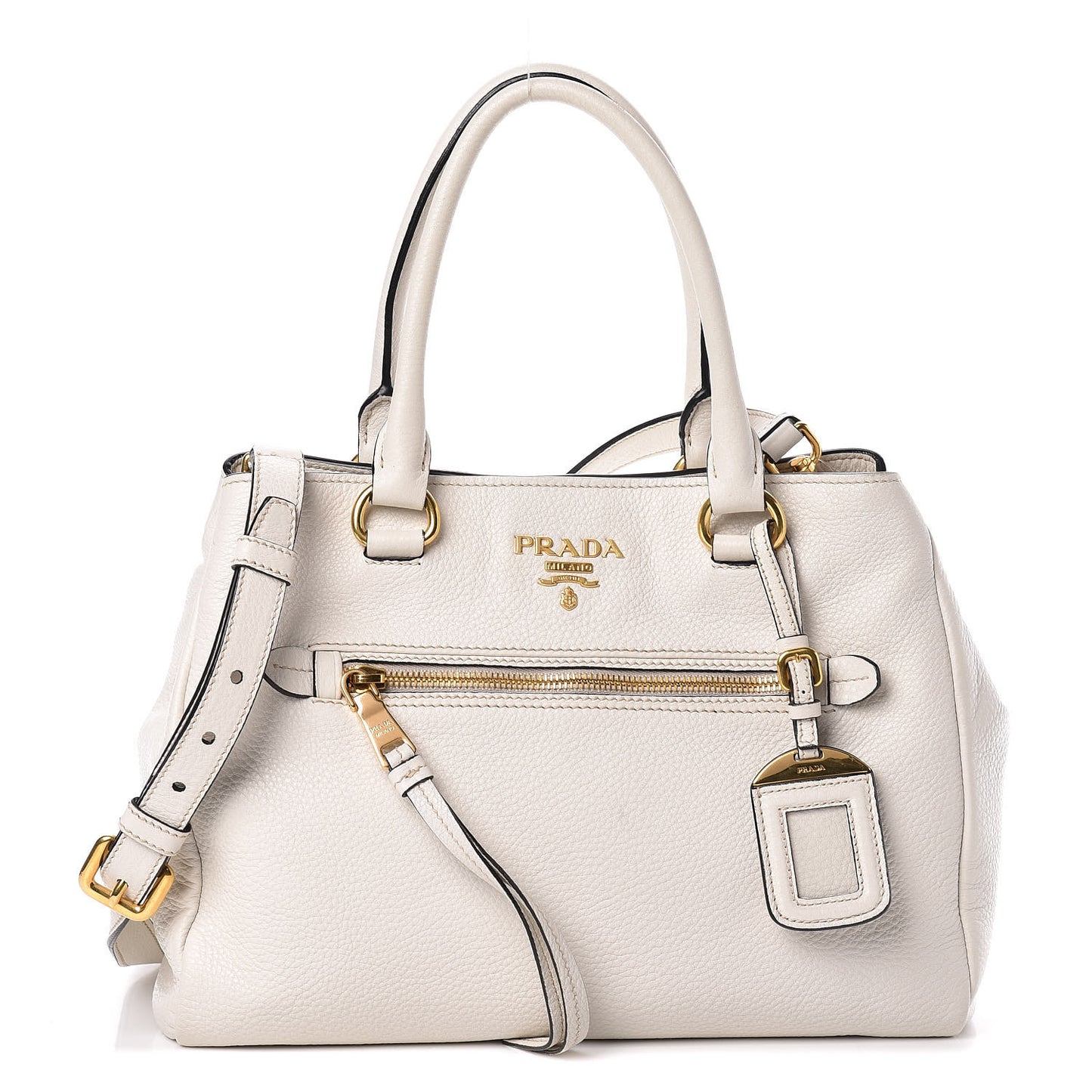 Vitello Daino Shopping Tote White