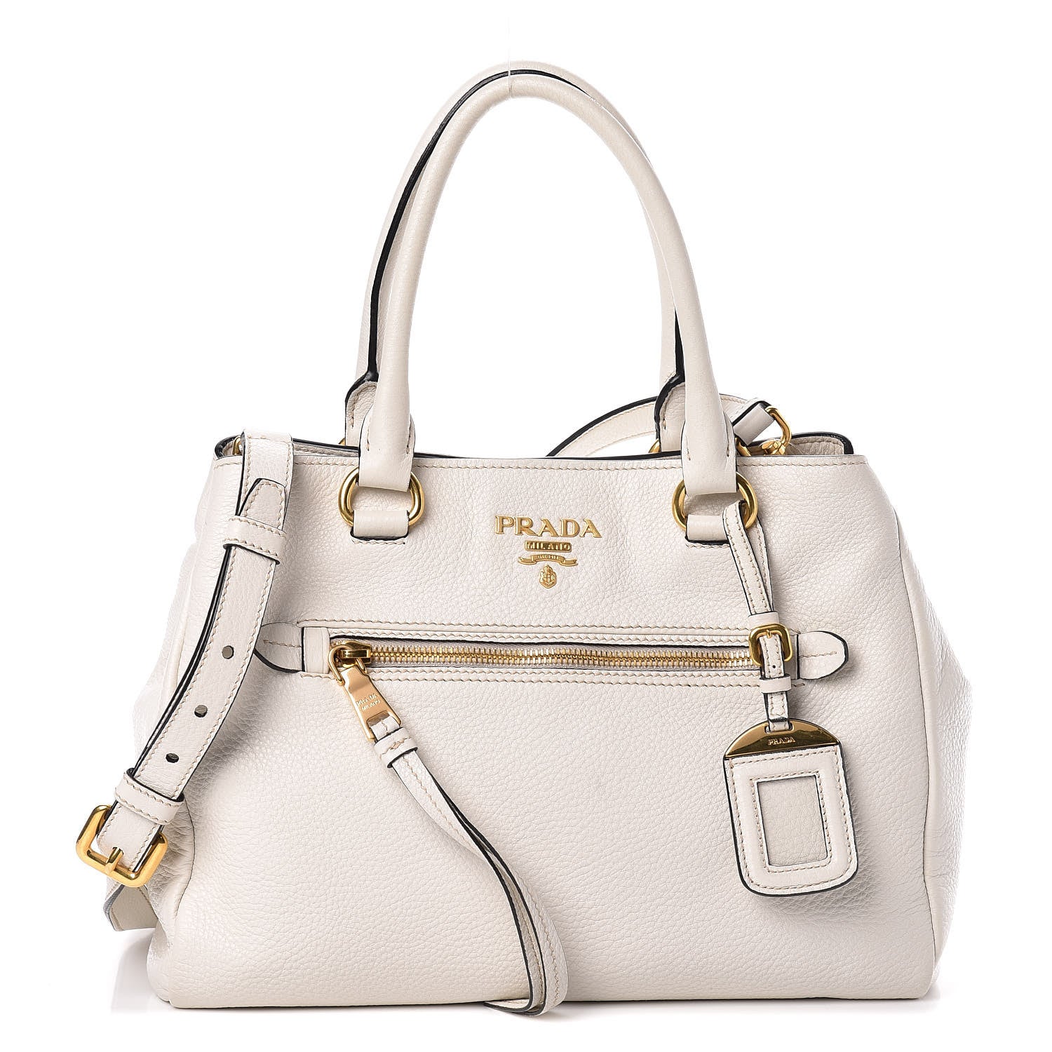 Prada Vitello Daino Shopping Tote White 1 of 12