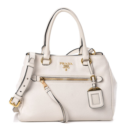 Prada Vitello Daino Shopping Tote White 1 of 12
