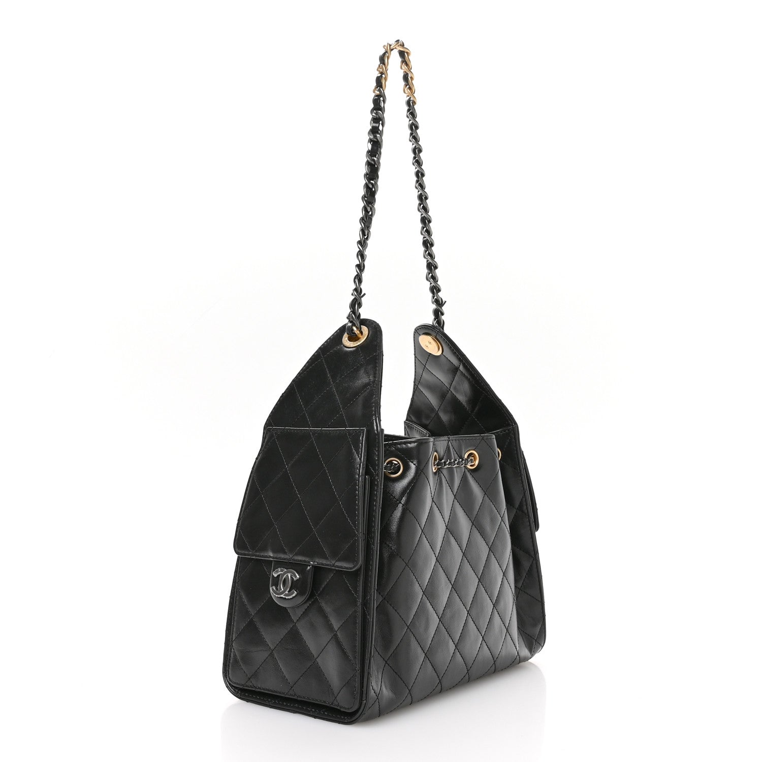 Chanel Shiny Crumpled Calfskin Quilted Small Chanel 25 Handbag