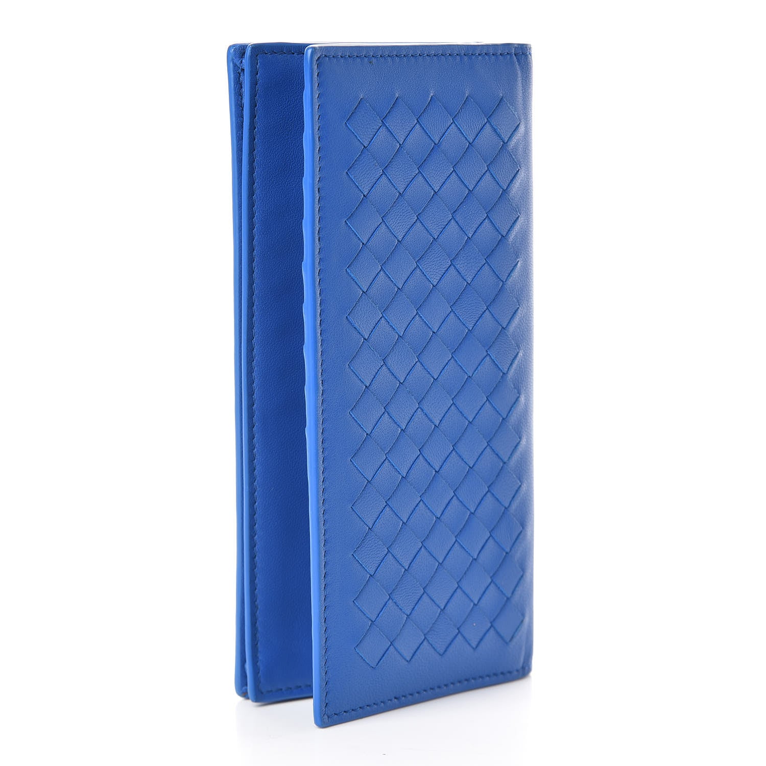 Bottega Veneta Nappa Intrecciato Long Bi-Fold Wallet Signal Blue 3 of 8