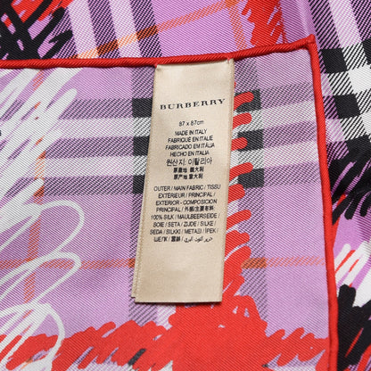 Burberry Silk Vintage Check Scribble Print Scarf Fuchsia 3 of 4