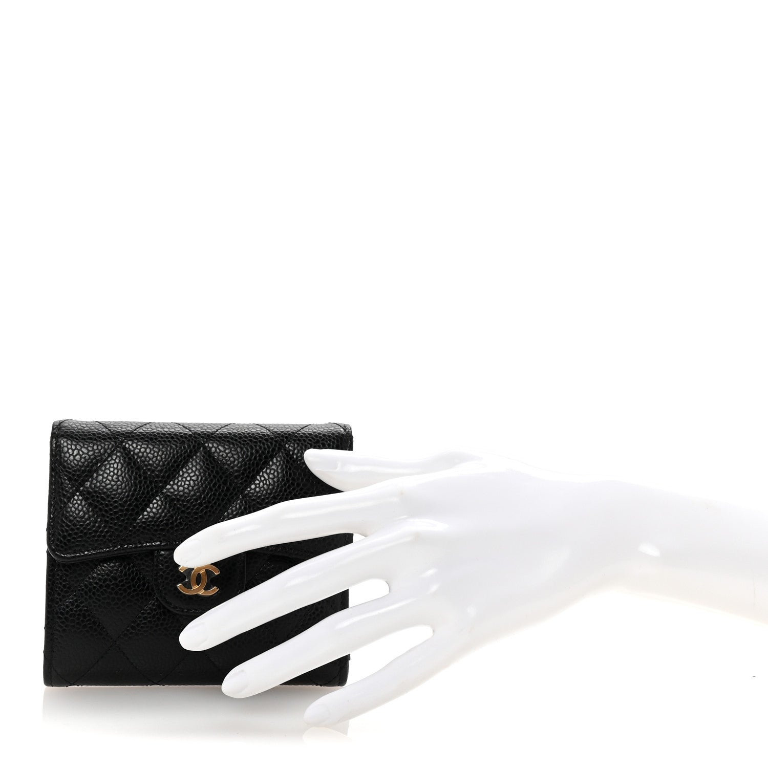 Chanel Caviar Quilted Compact Flap Wallet Black 2 of 8
