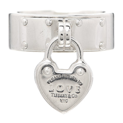 Tiffany Sterling Silver Return To Tiffany Lock Love Ring 49 4.75 1 of 6