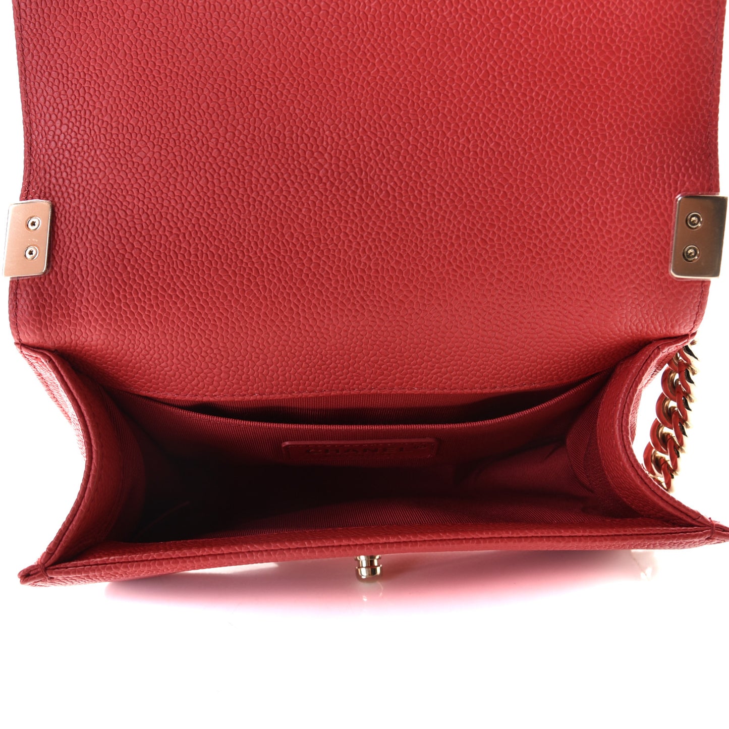 Caviar Quilted Small Boy Flap Red