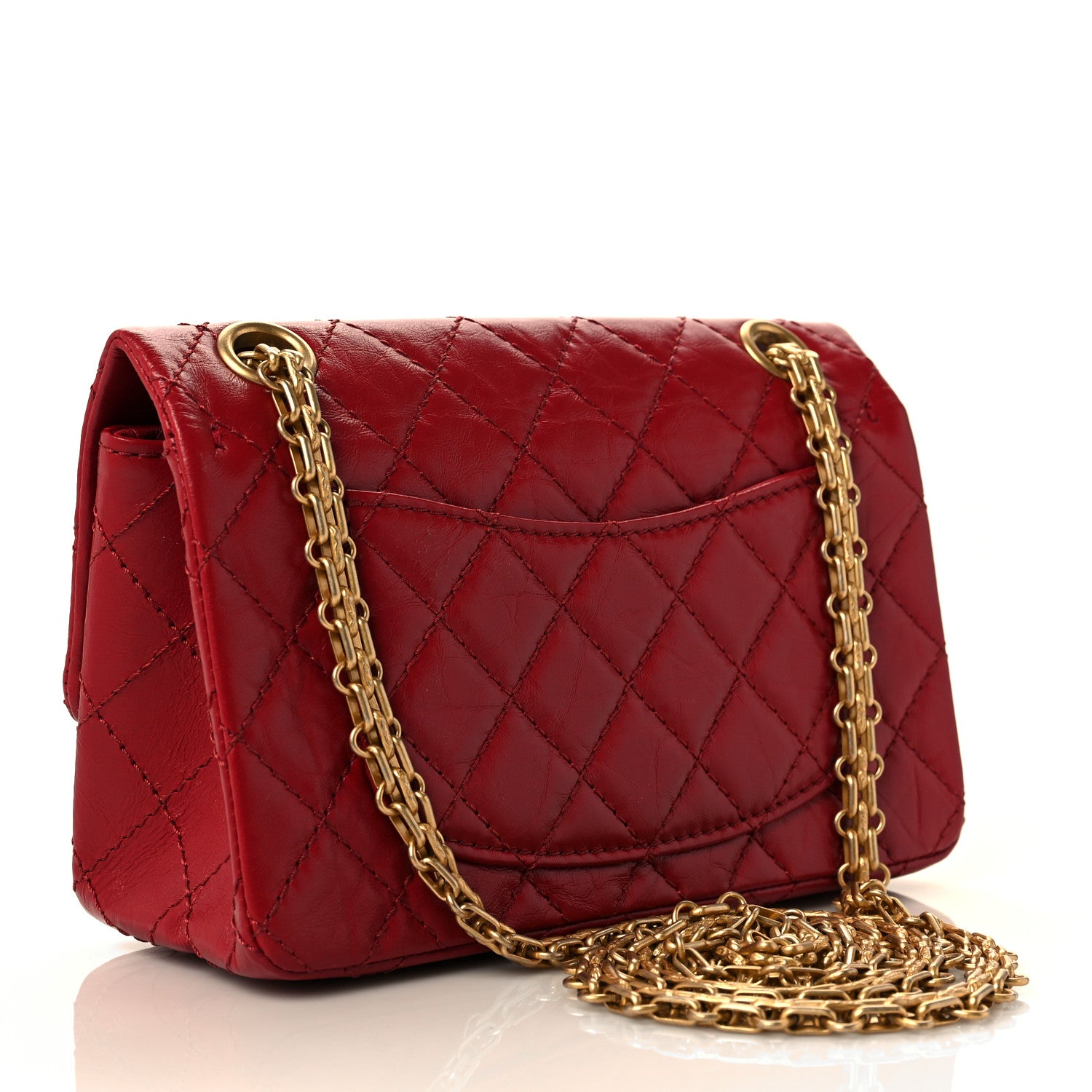 Chanel Aged Calfskin Quilted 2.55 Reissue Mini Flap Red 3 of 9