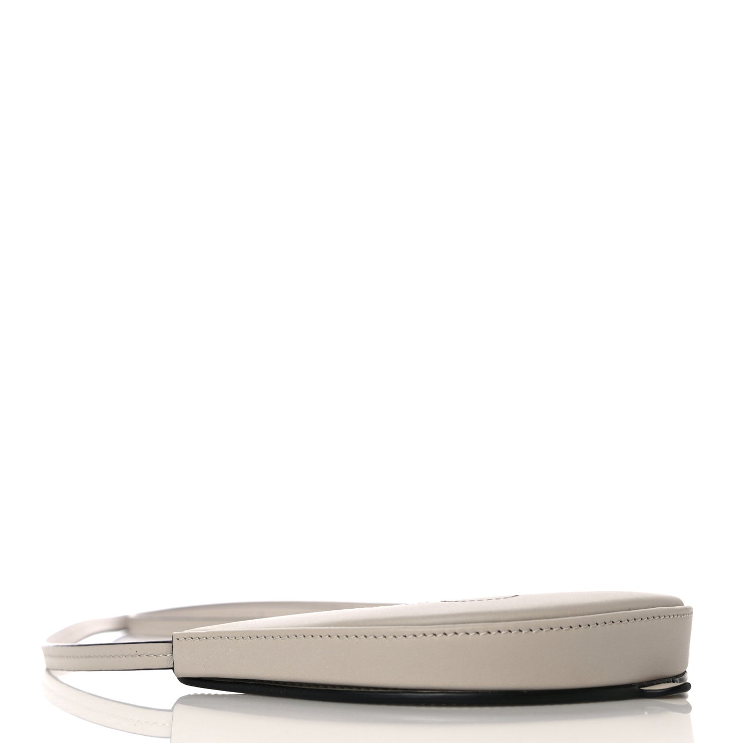Buffed Calfskin Logo Embossed Small Heel Pouch Light Oat Tan