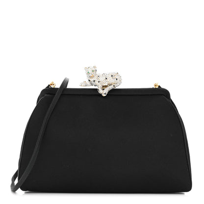 Judith Leiber Satin Crystal Panther Clutch Black 1 of 14