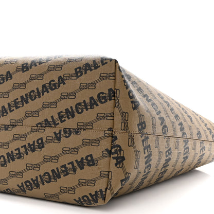 Balenciaga Coated Canvas BB Monogram Allover Logo Signature Tote Beige Brown Black 10 of 11