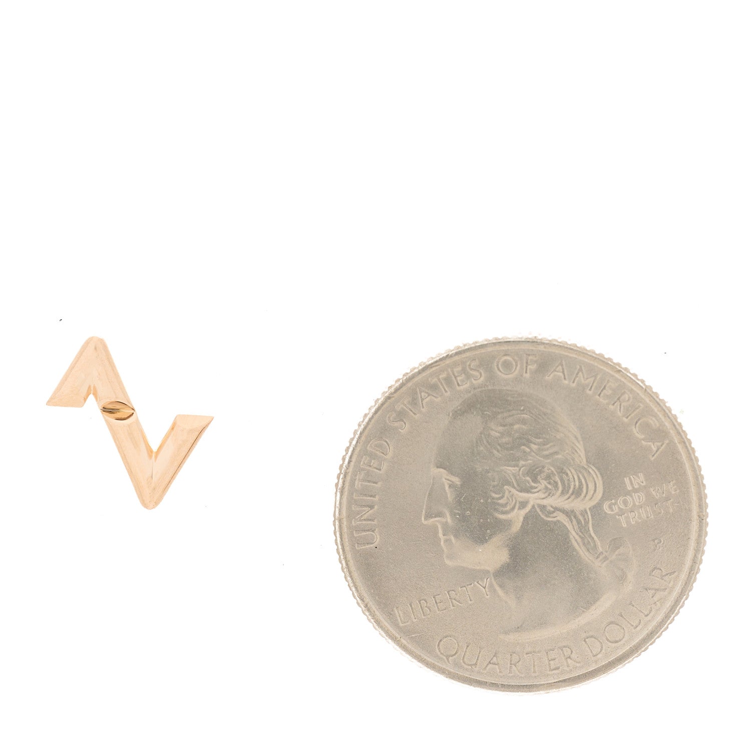 Louis Vuitton 18K Pink Gold LV Volt Upside Down Single Stud Earring 2 of 4