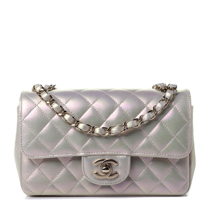 Chanel Iridescent Lambskin Quilted Mini Rectangular Flap Ivory 1 of 4