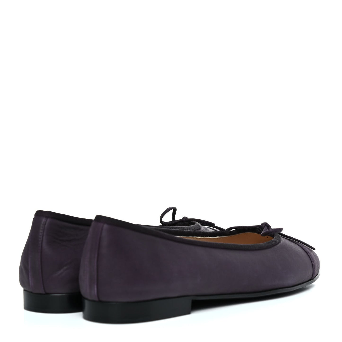 Lambskin Cap Toe Ballerina Flats 39 Prune