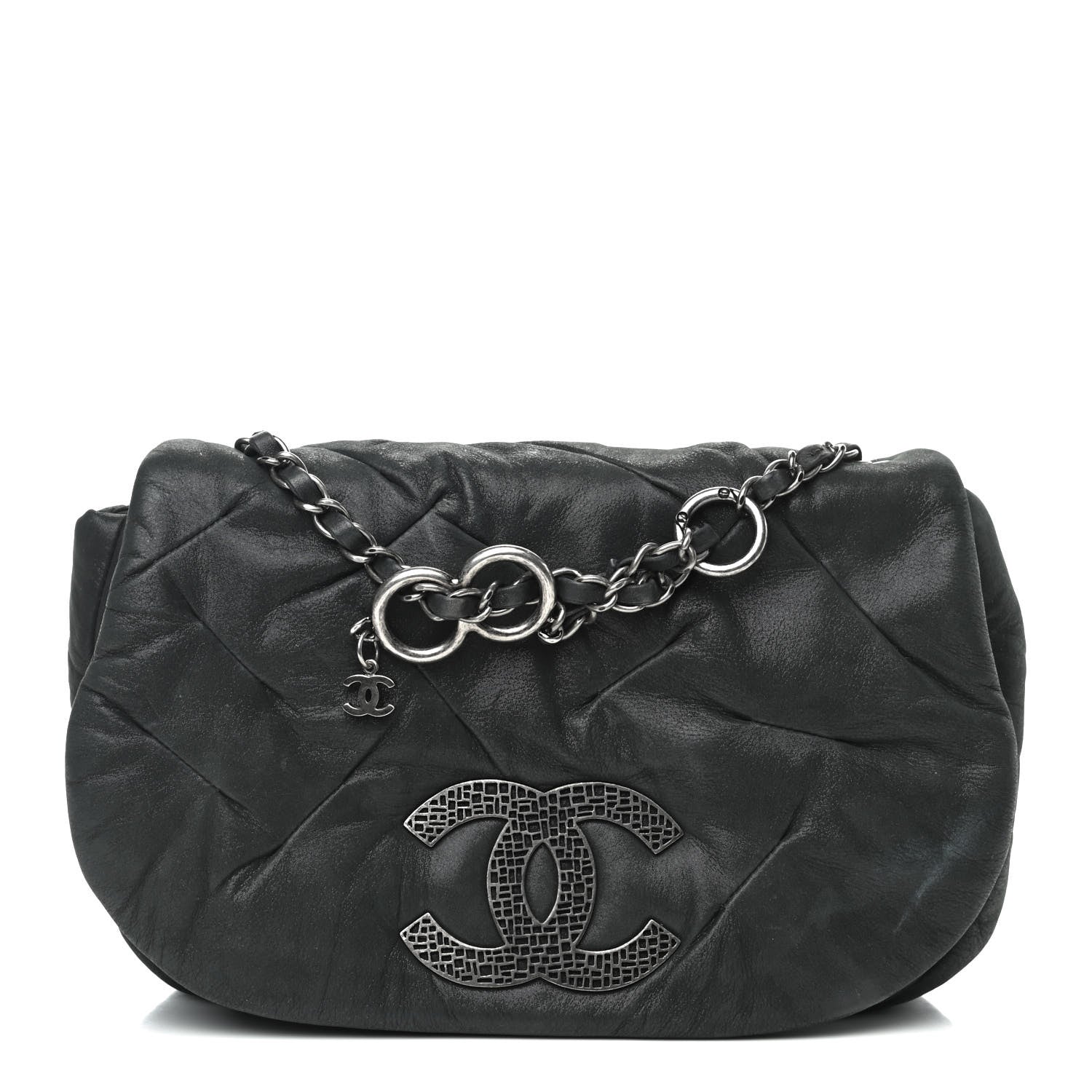 Chanel Iridescent Calfskin Glint Flap Black 1 of 10