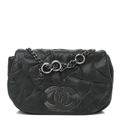 Chanel Iridescent Calfskin Glint Flap Black 1 of 10
