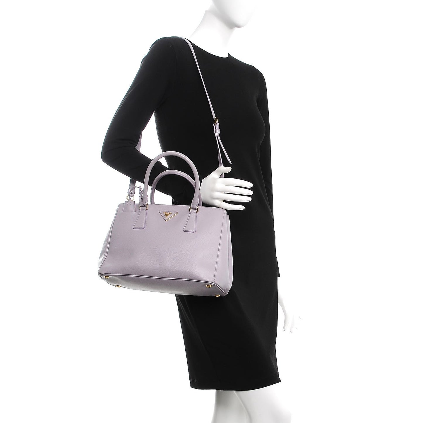 Saffiano Small Galleria Double Zip Tote Glicine