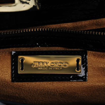 Jimmy Choo Patent Large Rosalie Satchel Navy 5 of 7