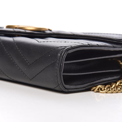 Gucci Calfskin Matelasse GG Marmont Chain Wallet Black 13 of 13