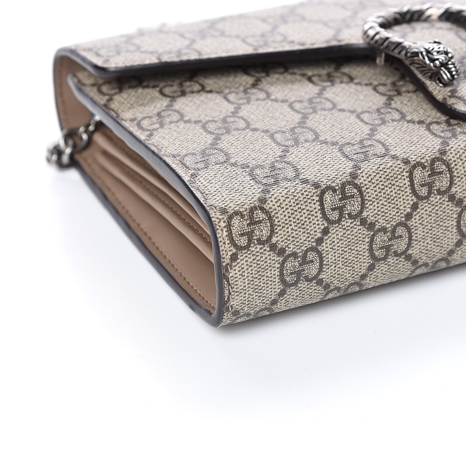 Gucci GG Supreme Monogram Mini Dionysus Chain Wallet Beige Taupe 8 of 11
