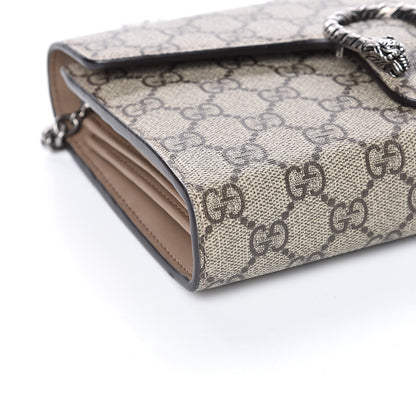 Gucci GG Supreme Monogram Mini Dionysus Chain Wallet Beige Taupe 8 of 11