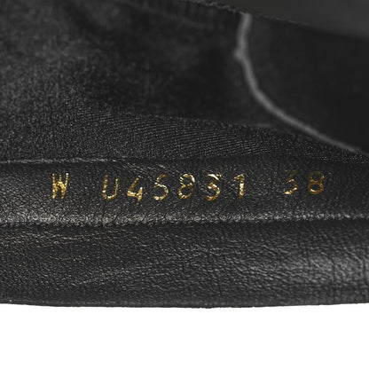 Chanel Stretch Lambskin Cap Toe CC Uniform Short Boots 38 Black 7 of 9